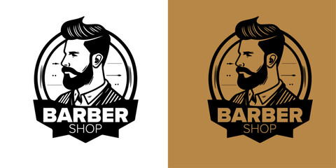 Vintage Vibe: Transform Your Barbershop's Identity with our Mascot Logo Design Template Vector
