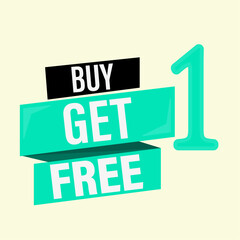 Buy 1 get 1 free banner template, blue sale banner design, eps 10