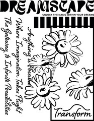 daisy with slogans Vector design for t-shirt graphics, banner, fashion prints, slogan tees, stickers, flyer, posters and other creative uses