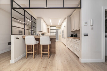 Front image of a spacious kitchen
