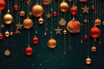 Christmas hanging ornaments Generative AI.