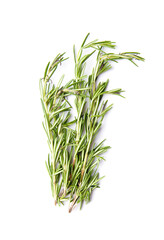 Fresh rosemary on white background, top view