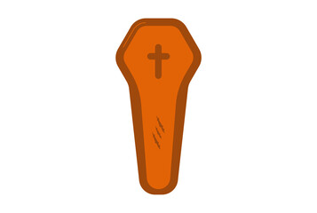 coffin colored icon Halloween symbol app and web sign art