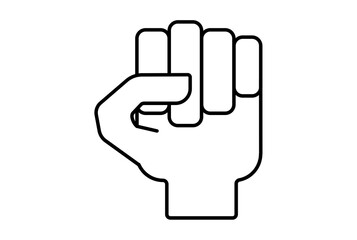 Fist hand icon gesture line symbol web app sign