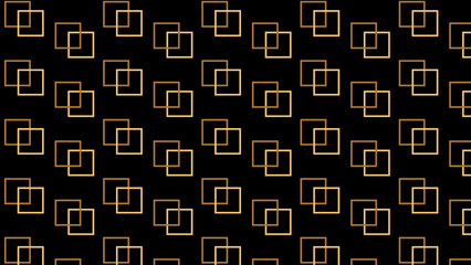 Seamless abstract geometric pattern with squares for fabric, banners, surface design, packaging, background. Luxury gold and black design. Vector illustration