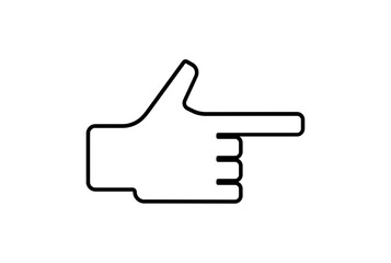 Pointing hand icon gesture line symbol web app sign