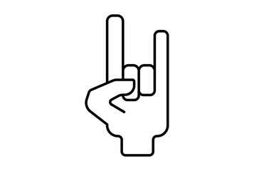 Rock hand icon gesture line symbol web app sign