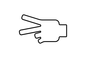 Scissors hand icon gesture line symbol web app sign