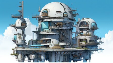 Giant statue of buddha. AI generated art illustration.