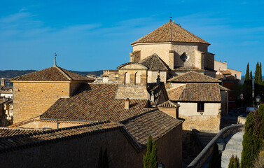 Impressive view of old San Pedro church at convent of Carmelites at Cuenca, east-central Spain - obrazy, fototapety, plakaty