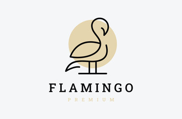 Flamingo Logo Templates. Bird Vector Design. Illustration of the Animal World