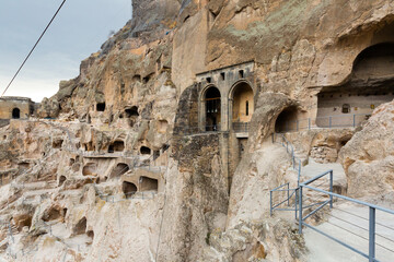 Vardzia ancient cave city carved into the rock - a famous attraction of Georgia