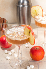 Apple cider marshmallow cocktail