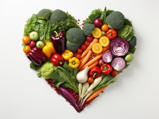 The image showcases a vibrant assortment of fresh vegetables, featuring a colorful array of tomatoes, peppers, cucumbers, onions, apples, and hints of autumn produce, all arranged against a white back