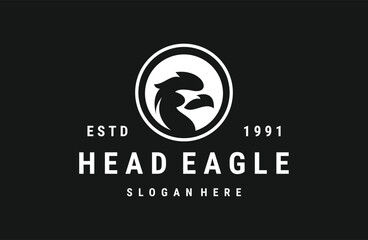 Head eagle abstract logo vector icon illustration hipster vintage retro