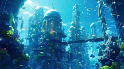 World in the cave. AI generated art illustration.