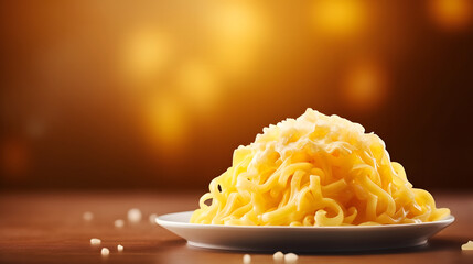 cheesy noodle on plate