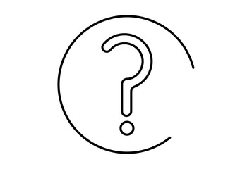 question line icon black ask symbol sign art