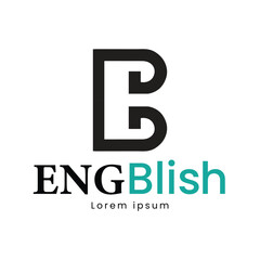 Minimalist Logo Design of Letter E B EB BE, Vector, Negative Space