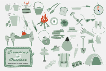 items related to outdoor camping