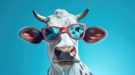 Cow with glasses Generative AI