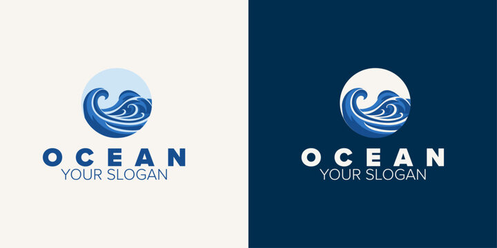 Dynamic Ocean and Wave Logo: Engaging Visual Symbol for Modern Maritime Ventures