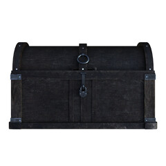 3d rendering dark old chest box treasure fantasy isolated