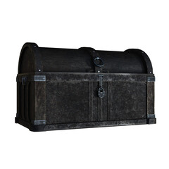3d rendering dark old chest box treasure fantasy isolated