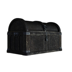 3d rendering dark old chest box treasure fantasy isolated