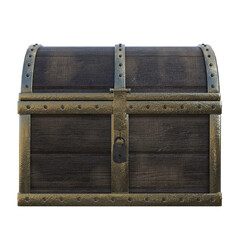3d rendering old wooden chest isolated