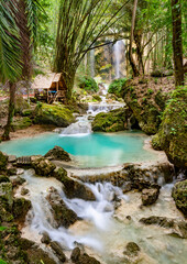 Tumalog Water Falls,amongst water pools and beautiful scenery,Oslob, Cebu,The Philippines.