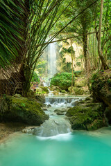Tumalog Water Falls,amongst water pools and beautiful scenery,Oslob, Cebu,The Philippines.