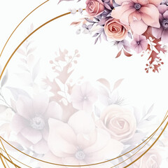 watercolor illustration of colorful flowers border