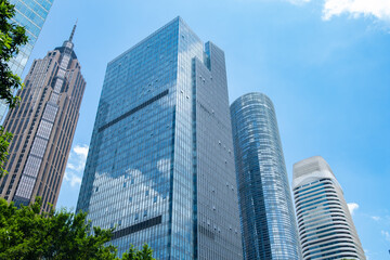 commercial buildings under blue sky