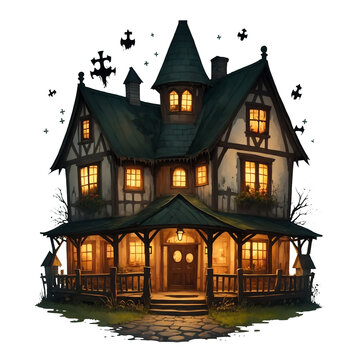 recommend clip art: haunted house stick cut out