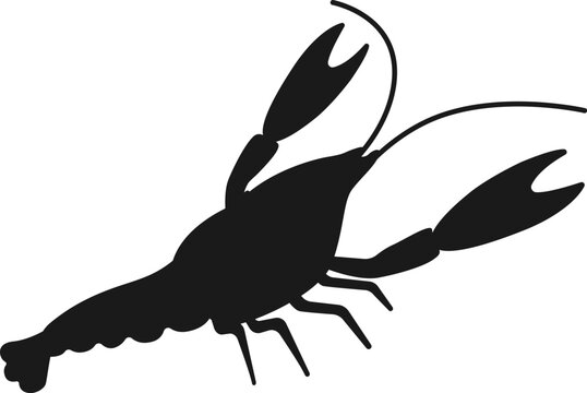 アメリカザリガニのシルエットイラスト