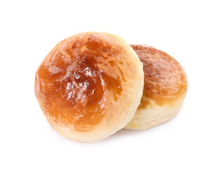 Freshly baked soda water scones isolated on white