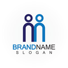 M Letter people concept Logo Template Vector Illustration