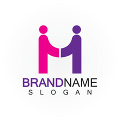 M Letter people concept Logo Template Vector Illustration