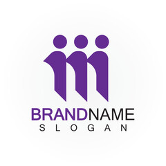 M Letter people concept Logo Template Vector Illustration