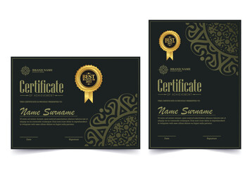 Luxury mandala certificate award diploma