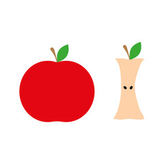 Apple core sign. Organic waste line icon. Apple. Vector illustration. EPS 10.