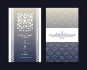 Blue ornamental logos and business cards template