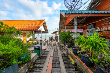 Floating fishing village of Koh Panyee made of houses on stilts in Phang Nga Bay, Andaman Sea, Thailand