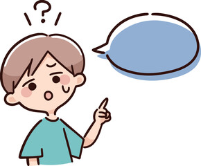 はてなを浮かべる男性　フキダシ