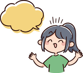 若い女性　フキダシ