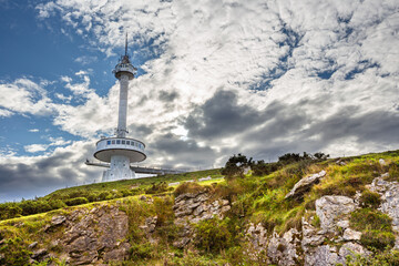 Viewpoint and telecommunications tower of Monte de Peña Cabarga, Cantabria, Spain