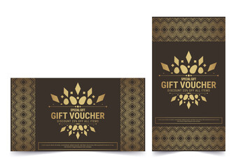 Menu restaurant luxury gift voucher design template