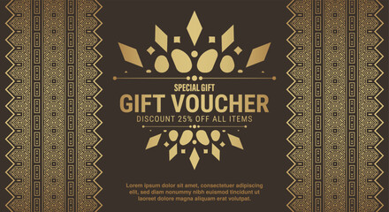 Menu restaurant luxury gift voucher design template