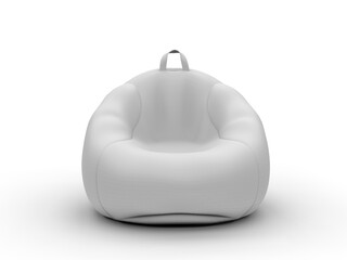 Blank bean bag for branding and mock up. 3d illustration.